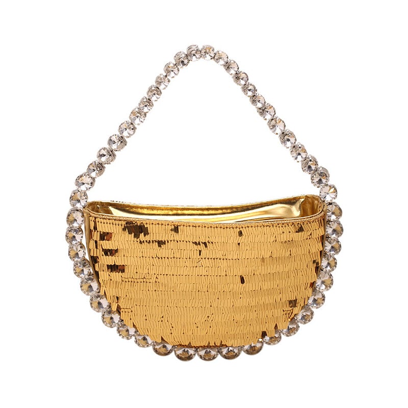 Sac de soirée pour femme décoré de strass doré
