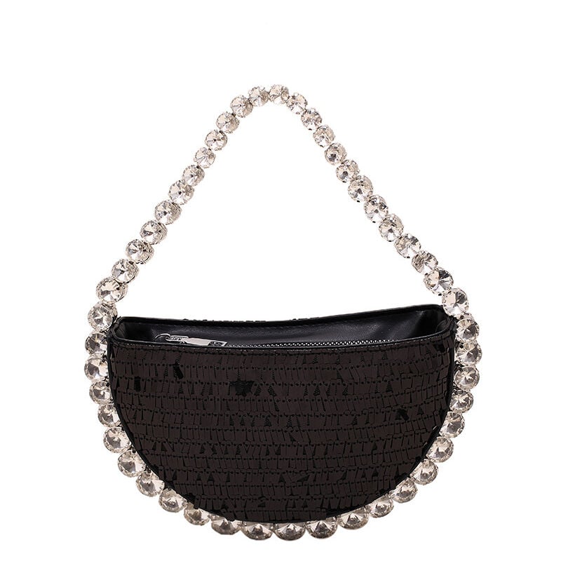 Sac de soirée pour femme décoré de strass noir