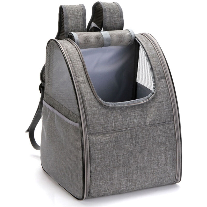 Lepmerk - Sac de sortie gris pour animaux de compagnie, portable, sac à dos respirant pour animaux de compagnie,Gris