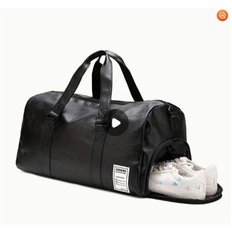 Sac de sport fitness imperméable multicompartiment, rangement séparé pour vêtements et chaussures, bandoulière réglable confortable pour salle de sport et voyage.