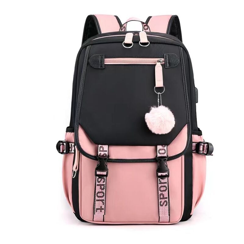 Sac de sport noir et rose de grande capacité