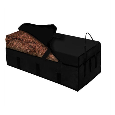 Sac de stockage de foin de grande capacité 39.5L x 16.5W x 20H inch avec poignée zippée portable Sac de nourriture imperméable pour chèvres et chevaux