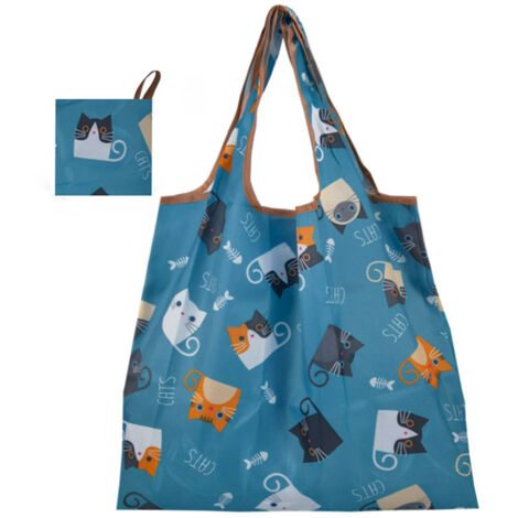 Sac de Supermarché Nylon Réutilisable Grand Cabas 40x38cm Éco-Friendly avec Porte Poignées pour Voyage