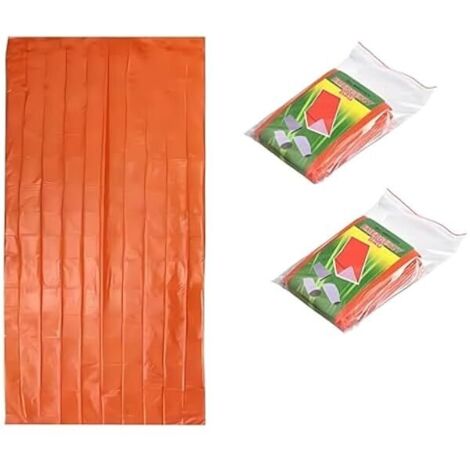 Sac de Survie d'Urgence - Sac Thermique Étanche en Mylar PET - Pour Camping Randonnée Aventure Extérieure - 2 Pièces