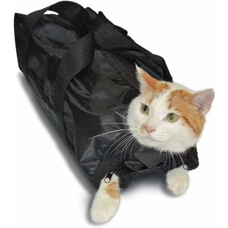 Sac de toilettage pour chat, sac de retenue pour chat durable et polyvalent pour garder les chats en sécurité pendant le toilettage et/ou le bain,