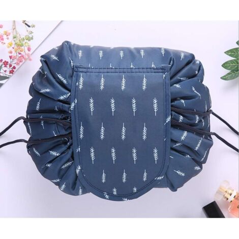Sac de toilette paresseux de maquillage de grande capacité Voyage portable décontracté Imperméable Sac de rangement Magic Makeup parfait pour les femmes filles (plume),