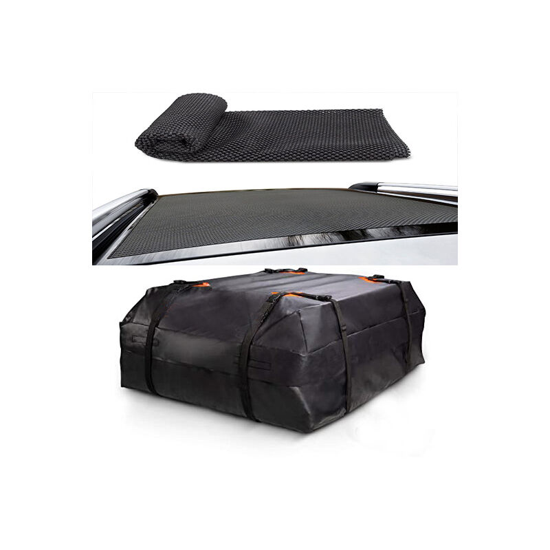 Start - Sac de toit de voiture extérieur 600D, sac à bagages extérieur, sac de rangement de toit de camping extérieur + coussin antidérapant
