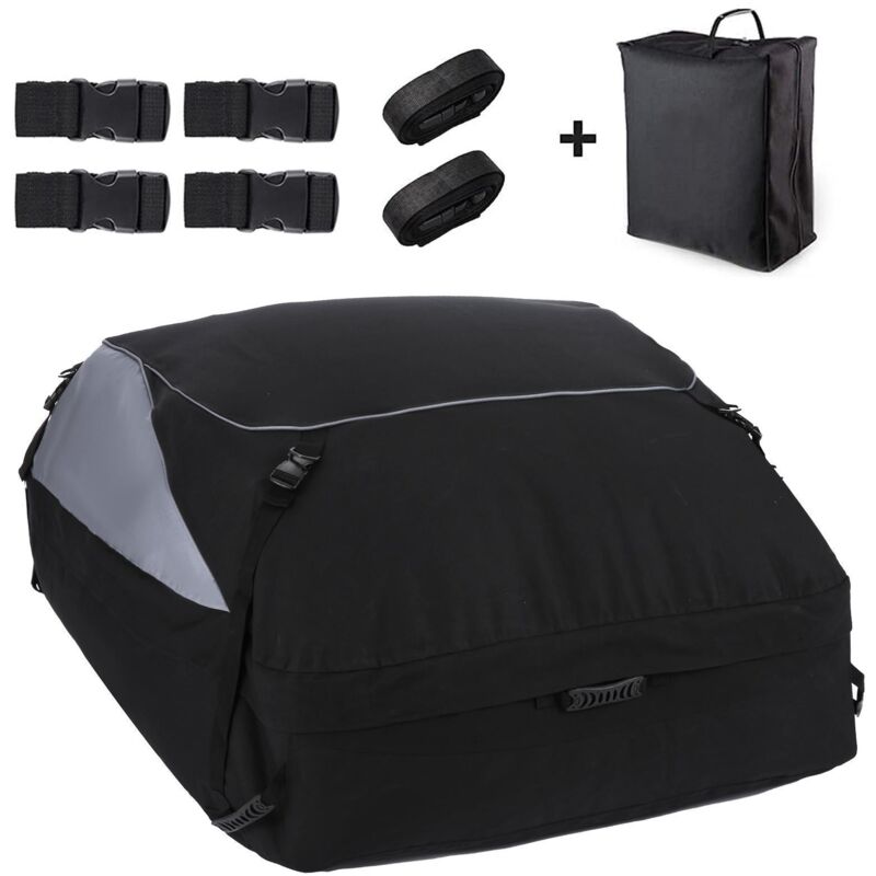 Coffre de toit voiture 425L pour voyage, Nylon 900D, 105x90x45cm, Sac à Bagages Résistant aux Intempéries, Adapté aux Voitures, Camions, SUV, avec 6