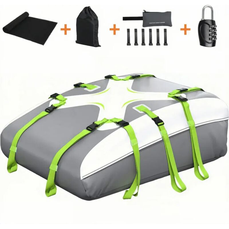 Coffre de toit voiture 580L Imperméable pour voyage, 130×100×45cm, Sac à Bagages Résistant aux Intempéries, Adapté aux Voitures, Camions, SUV, avec 8