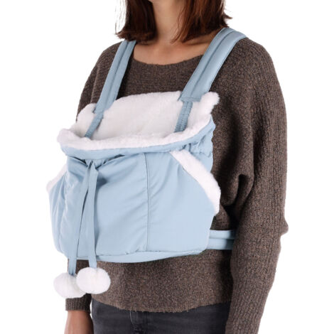 Sac de transport avant Cuddi Bleu pour petit chien max 4 kg - Flamingo