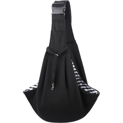 Sac de transport bandoulière respirant et réglable pour chiens de petite et moyenne taille - Sac bandoulière noir pour les voyages avec animaux de compagnie