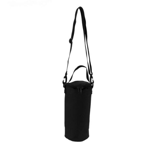 Sac de Transport Camping avec Poche pour Bouteille de Gaz et Lampe, Double Fermeture Éclair et Poignée Renforcée, Noir