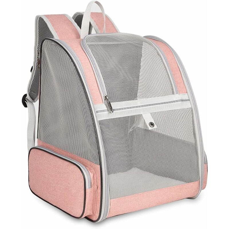Sac de Transport Chiens et Chats,Sac à Dos en Maille pour Animaux Respirant Pliableavec Structure Métallique,Sac Transport Chien avec Matelas en