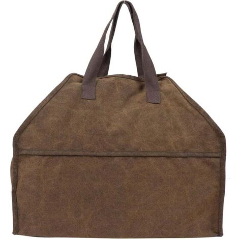 Sac de Transport de bûches en Toile Portable, Sac fourre-Tout de Rangement pour Bois de Chauffage, Sac de Transport de Bois de Chauffage Robuste pour cheminée, Camping, Barbecue,