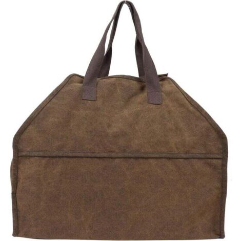 Sac de Transport de bûches en Toile Portable, Sac fourre-Tout de Rangement pour Bois de Chauffage, Sac de Transport de Bois de Chauffage Robuste pour cheminée, Camping, Barbecue,