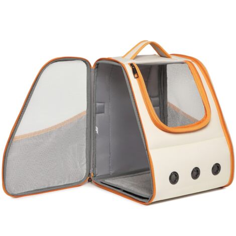 Sac de transport en bandoulière pour petits chats et chiens. Design respirant et pliable — Homologué par les compagnies aériennes. Capacité de charge maximale : 5,9 kg.