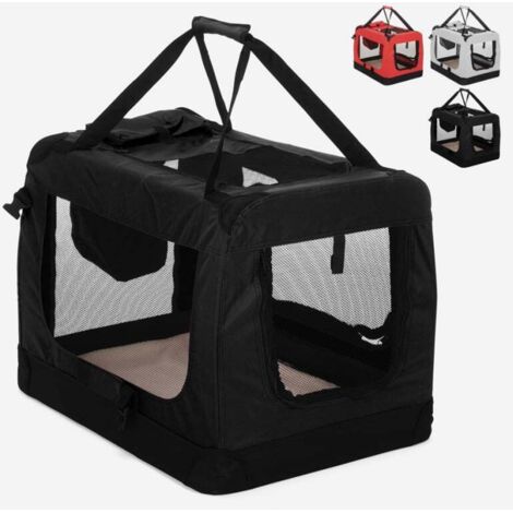 Cage Transport Pliable Animaux Domestiques S 42x36x41 Cm Coussin Amovible Caisse Abri Chien