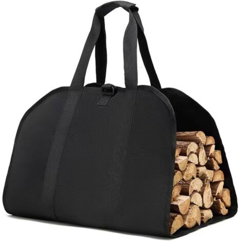 Sac de transport en toile pour bois de chauffage - Sac de transport portable pour bois de chauffage - Sac de collecte pour le camping, la cuisinière, la cheminée