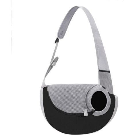 Sac de transport mains libres pour chien (noir-gris)-Fei Yu
