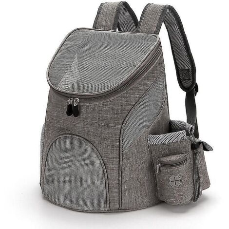 Sac de transport pliable et multifonctionnel pour chats et chiots, sac à dos pour animaux de compagnie, idéal pour les voyages en extérieur, taille L - Gris