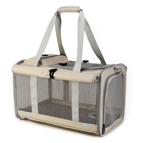 Sac de transport pliable et portable pour petits chats et chiens, avec grande ouverture et respirabilité. Idéal pour les voyages.