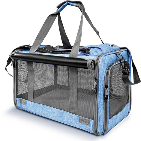 Sac de transport pliable pour chat et petit chien, sac à main respirant, 46x30x30 cm (jusqu'à 8 kg)