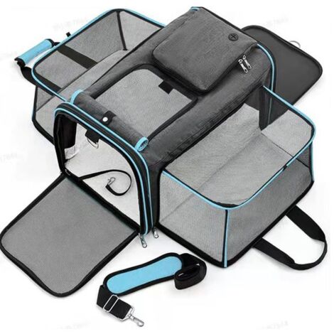 Sac de transport pliable pour chat, petit sac de transport pour chien, sac de voyage pour chat en voiture, sac à dos extensible grande capacité pour animaux de compagnie, sac de transport léger et por