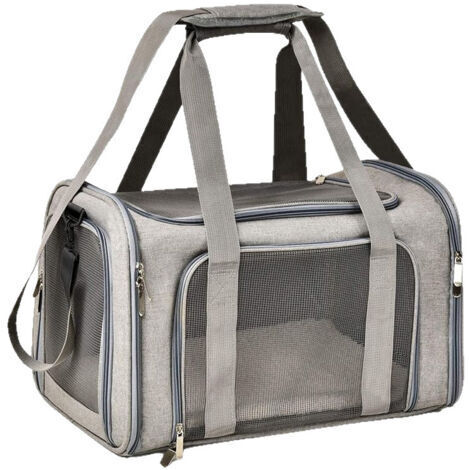 Sac de transport pour animaux de compagnie gris petite taille 40 cm x 25 cm x 25 cm 1 sac de transport pliable pour chat et chien