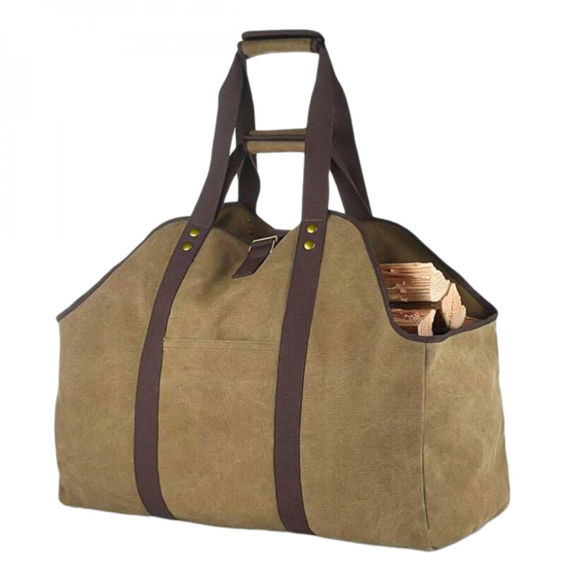 Sac de transport pour bois de chauffage, bûches en toile imperméable - Marron Linxor