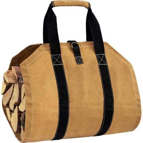 Sac de Transport pour Bois de Chauffage (Jaune), Toile Sac à Bûche Cheminée, Sac Transport Buches Résistant à Eau, Accessoires de Cheminée Pliables, Idéal pour Poêles à Bois, Camping, Plage