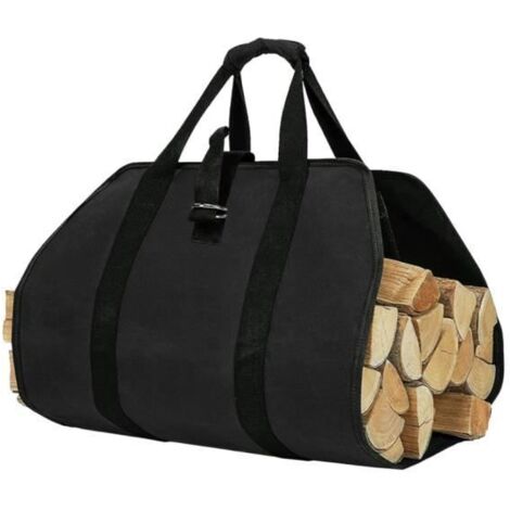 Sac de Transport pour Bois de Chauffage, Toile Sac à Bûche, Sac Transport Résistant à Eau, Accessoires de Cheminée Pliables, Idéal