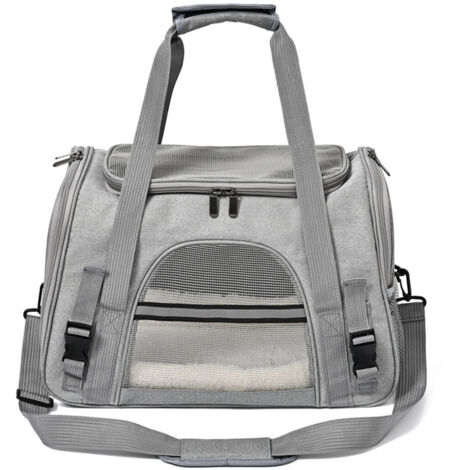 Sac de transport pour chat et petit chien, sac bandoulière pliable en Oxford, 44x29x26 cm
