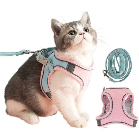 Sac de transport pour chatons 2024, sac de transport anti-fugue pour chatons avec laisse de promenade, gilet rembourré ajustable