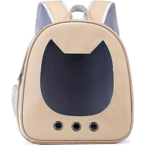 Sac de transport pour chats et chiens, sac à dos de voyage transparent pour animaux de compagnie, sac de transport portable et respirant pour chats (3-c-6) - beige