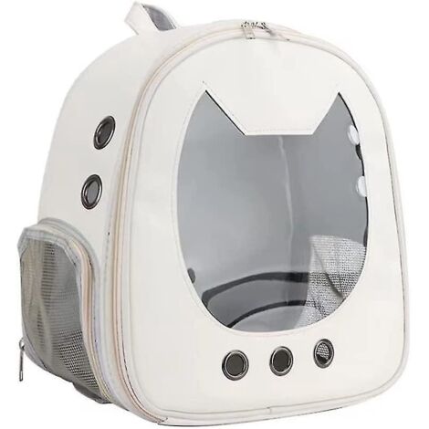 Sac de transport pour chats et chiens, sac à dos de voyage transparent pour animaux de compagnie, sac de transport portable et respirant pour chats (3-c-6) - blanc