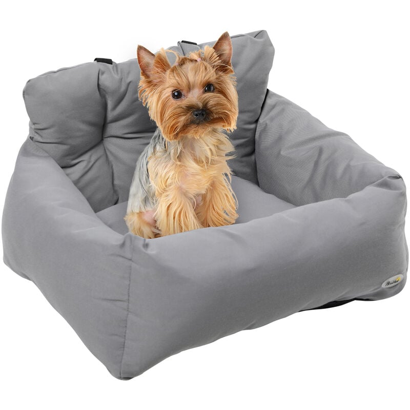 Pawhut - Sac de transport pour chien chat - siège auto pour chien chat - housse de siège pour chien chat - déhoussable, sangles ajustables, attache