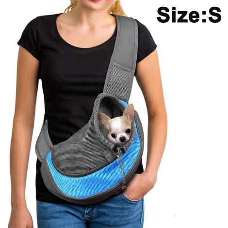 MM_UNVERIFIED_BRAND Sac De Transport Pour Chien De Compagnie, Sac À Bandoulière Mains Libres En Maille Respirante Pour Animal De Compagnie, Sangle Rembourrée Réglable, Pochette Avant, Sac À Bandoulière Unique Pour Chiens
