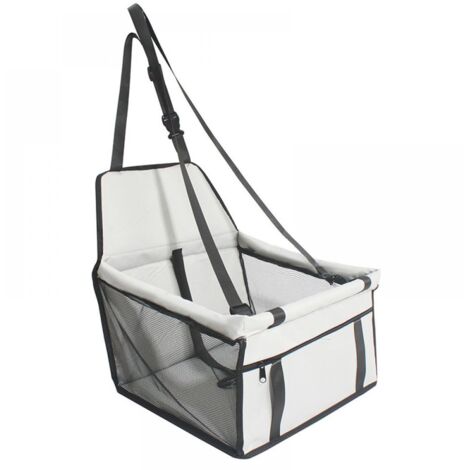 Sac de transport pour chien en tissu Oxford, siège auto respirant et lavable, sac de transport pliable pour animaux de compagnie, convient aux petits animaux, taille stable une fois déplié (gris).