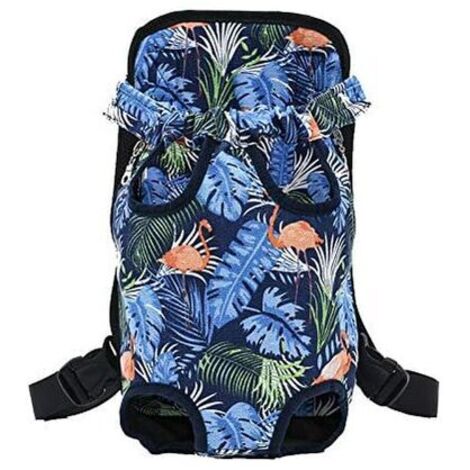 Sac de transport pour chien Sac à Dos pour Chien/Sac Ventral de Transport pour Chat Sac de Voyage pour Petit Animaux Portable (Bleu Orange, L)