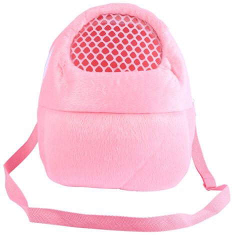 Sac de Transport pour Hamster, Rat, Hérisson, Lapin, Furet - Sac à Dos Voyage Confortable (Rose)