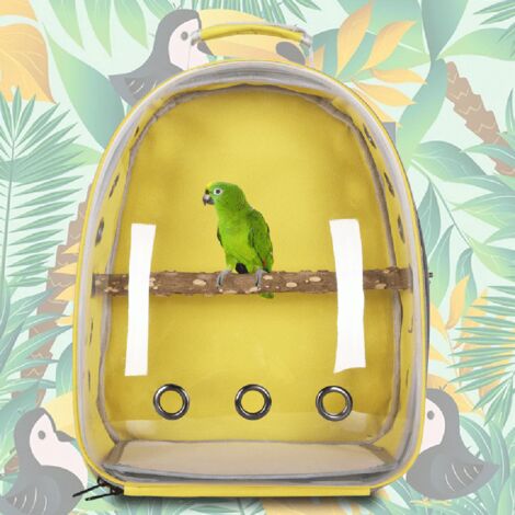 Sac de Transport pour Perroquet 【Capsule Spatiale】 - Sac à Dos Transparent et Respirant - Oxford Cloth+PC - 322641cm - 1 Cage - Multicolores (Jaune, Rouge, Violet, Vert, Noir, Rose, Gris, Bleu Foncé, 