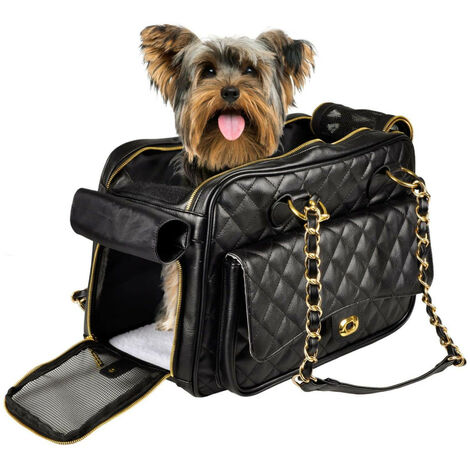 Flamingo – Sac de transport pour petit chien 40 x 22 x 28 cm – Charge max 5 kg – Similicuir avec rembourrage – Sangle de sécurité incluse - GIGI 40 X