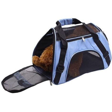 Sac de transport souple pour animaux de compagnie homologué pour le transport aérien - Bleu