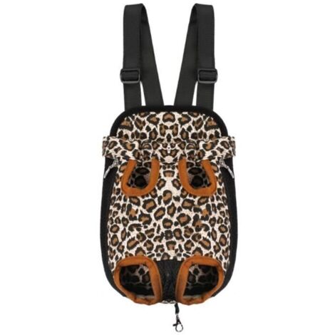 Sac De Transport Ventral Poitrine Pour Animaux Chien Chat- Taille S-Motif léopard