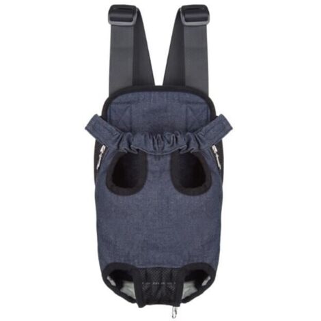 Sac De Transport Ventral Poitrine Sac à dos Pour Animaux Chien Chat- Taille XL (Blue jean)