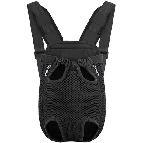 Sac de transport ventral pour petits chiens, chiots et chats, idéal pour les voyages, la randonnée, le camping, etc. Taille S - Noir