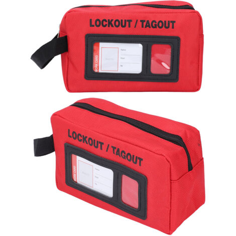 Sac de verrouillage et d'étiquetage en tissu Polyester, grande capacité, stockage résistant à la chaleur avec affichage Visible