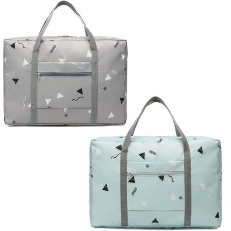 Sac de voyage pliable 2 pièces Bagage à main léger (gris, vert)