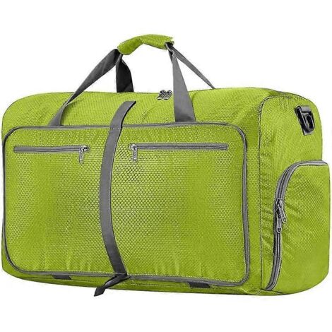 Sac de voyage pliable 40L, étanche, vert, idéal pour le camping, la randonnée et les voyages.