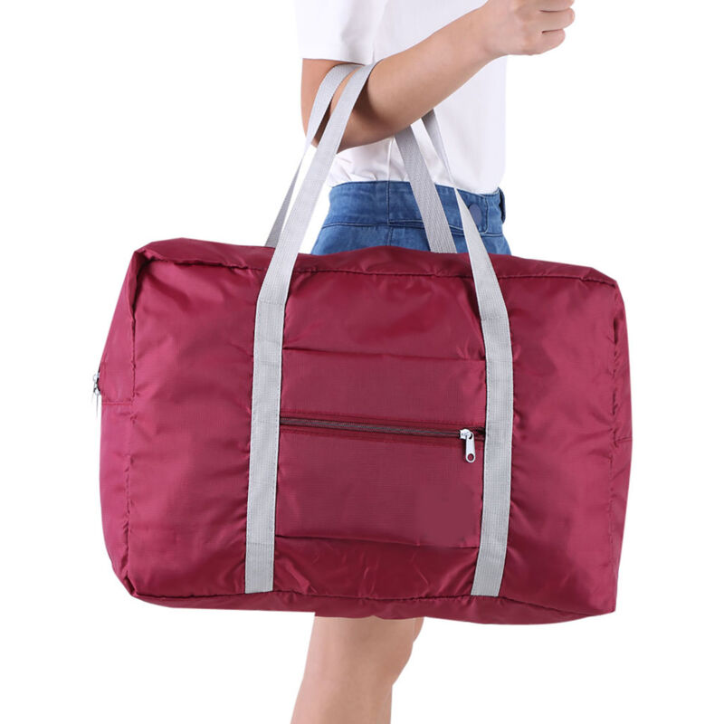 Rapanda - Sac de voyage pliable, sac à bandoulière, sac à bagages extra large pour femme (bordeaux) (couleur de la sangle aléatoire)
